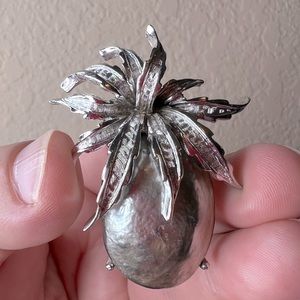 Vintage Estate Jewelry Capri Pineapple Baroque Brooch Pin, Southern Hospitality